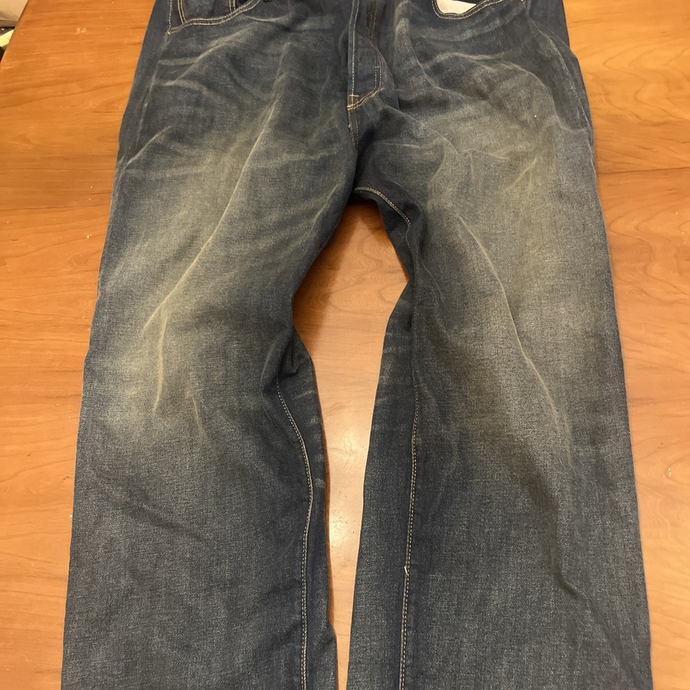 Levi's 501 Jeans Mens 48x34 Blue Denim Button Fly Original Fit Stretch - Picture 6 of 11